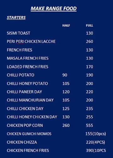 Make Range Food menu 