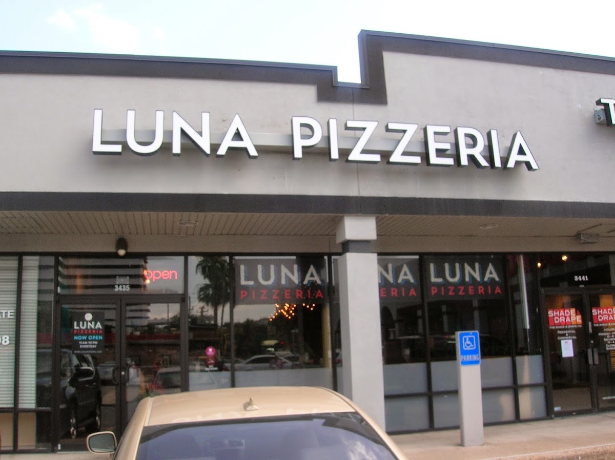 Luna Pizzeria gluten-free menu