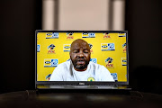 Manqoba Mngqithi (coach) of Mamelodi Sundowns during the Mamelodi Sundowns virtual press conference on September 26, 2021 in Johannesburg, South Africa. 