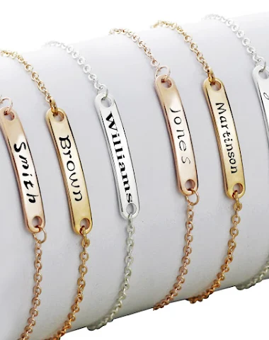 Bracelet de nom gravé personnalisé - 2