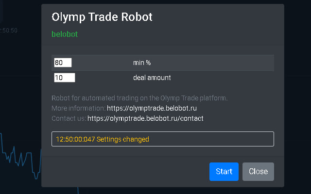 BELOBOT OlympTrade chrome extension