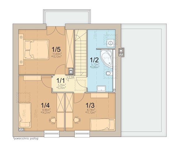Monte 6 - Rzut poddasza