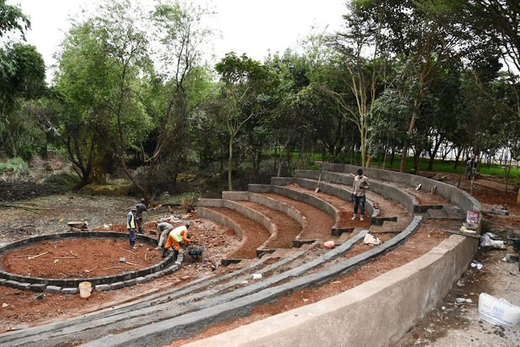 Rehabilitation works at the Michuki Memorial Park on July 17,2020