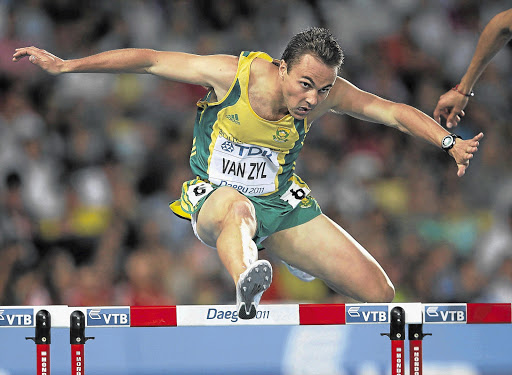 TOUGH HURDLE: LJ van Zyl has a realistic chance of winning two medals at the London Olympics Picture: GETTY IMAGES