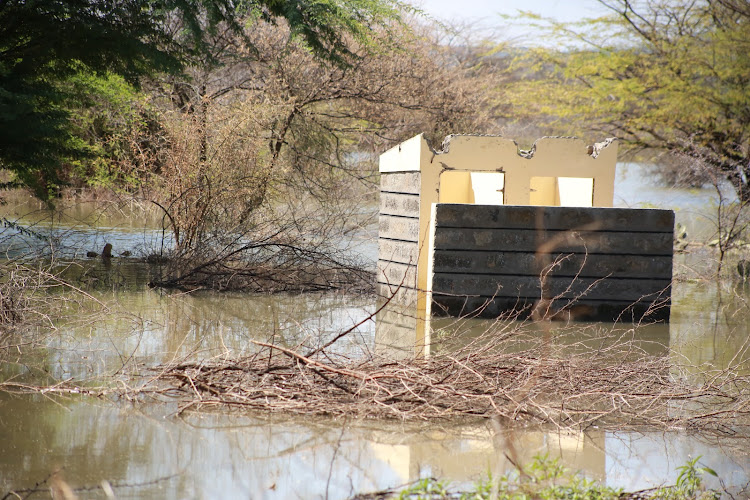 Submerged latrine at Loruk Primary School in Baringo on Monday.