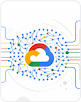 파란색 점과 Google 색상의 선으로 연결된 중앙의 Google Cloud 아이콘 