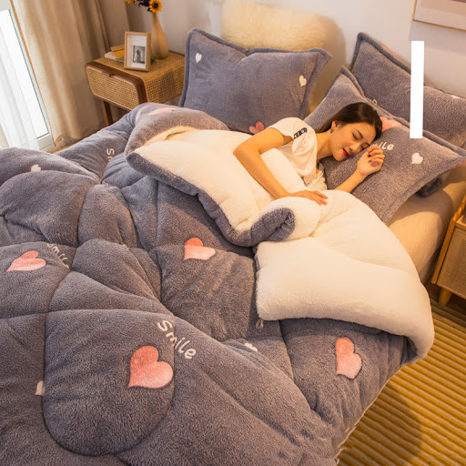 Title 3, Milk Cashmere Quilt Thickened Warm Lamb Cashmer...