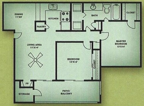 2 Bed 1 Bath