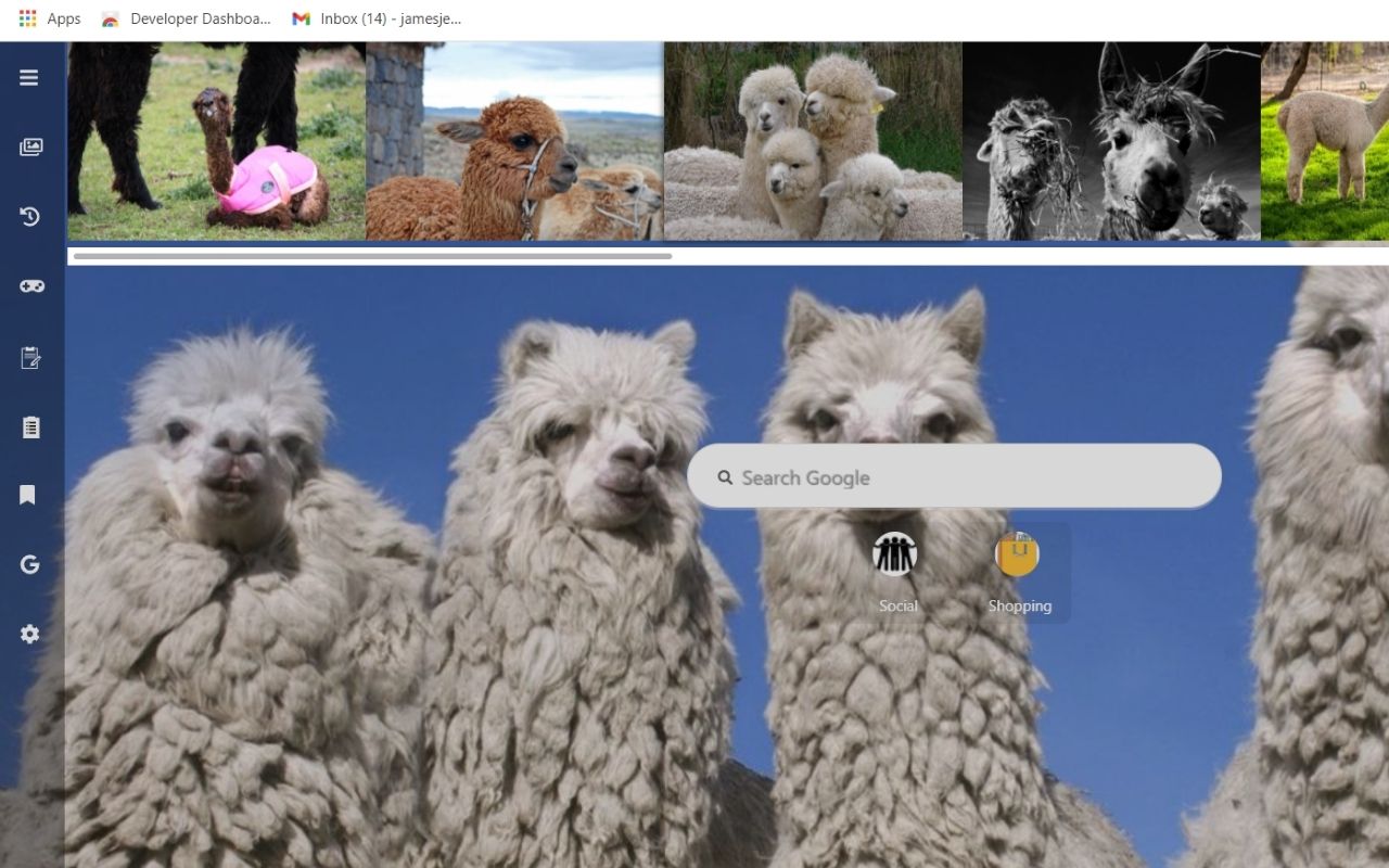 Alpaca Wallpaper New Tab Theme [Install] Preview image 3