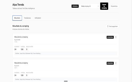 Alpa Trends - YouTube Intelligence screenshot 1
