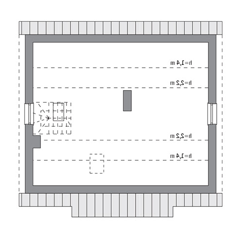 Szum morza - wariant IV - M141d - Rzut poddasza do indywidualnej adaptacji (40,3 m2 powierzchni użytkowej)