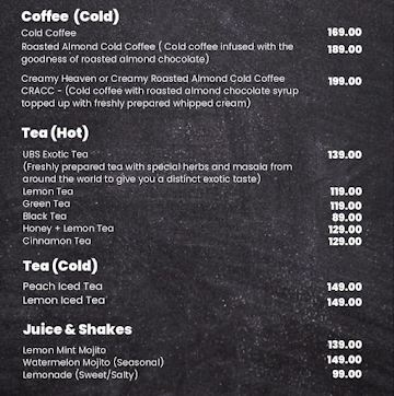 United By Snacks Cafe menu 