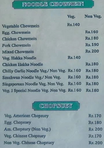 Shillong View menu 