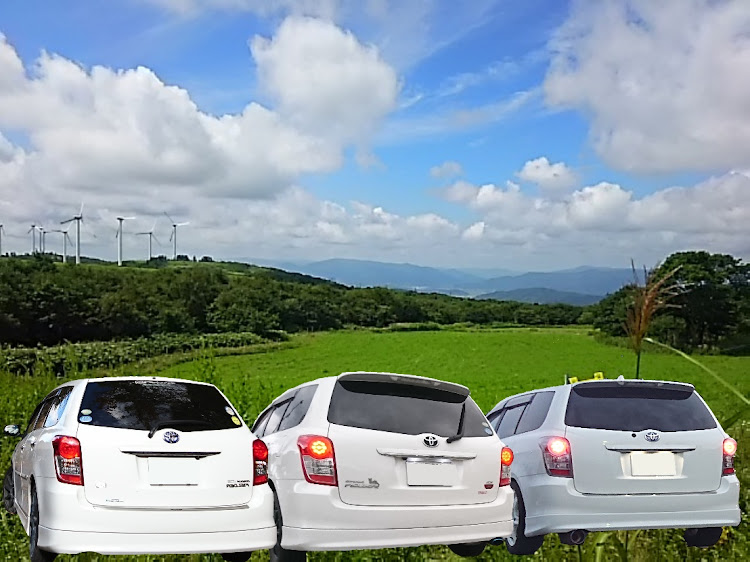 カローラフィールダーの生存報告・過去車・画像合成して仮想プチオフ会・まるで3つ子に関するカスタム事例の投稿画像4枚目