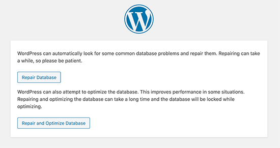 fix wordpress database