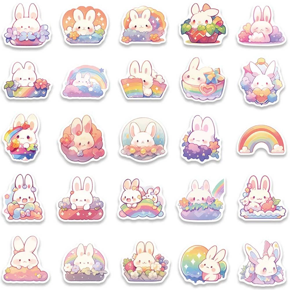 Title 1, Autocollants Lapin Arc-en-ciel Fashion pour bag...