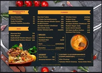 Simply Desi menu 