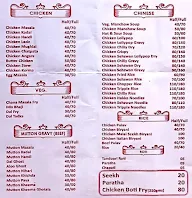 Hotel Talhas menu 1