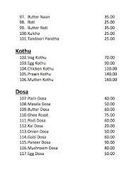 Hotel Pandian menu 1