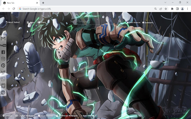 Mon héros Academia Deku HD Wallpapers Nouvel onglet