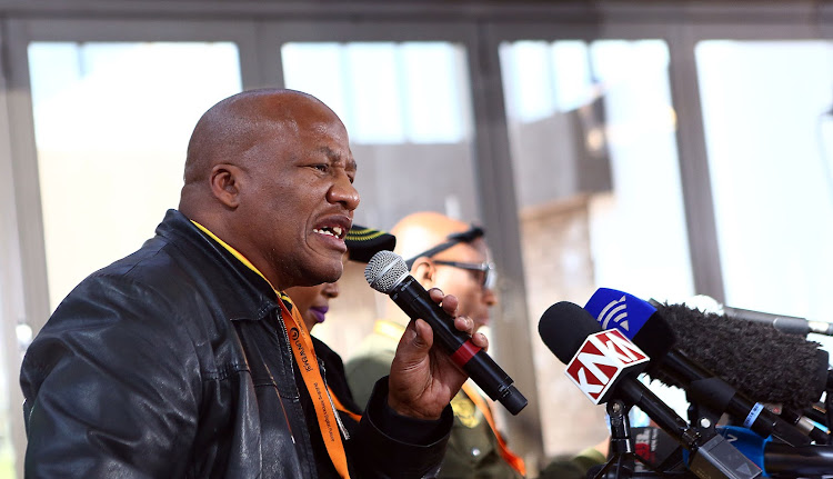 ANC Parliamentary Chief Whip, Jackson Mthembu addresses the media during the ANC Policy conference held at Nasrec.