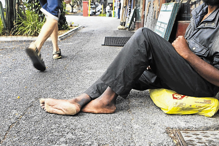 Homeless people in Cape Town will pay hefty fines for 'obstructing pedestrian traffic'.