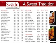 Svadu Pure Ghee Sweets menu 2