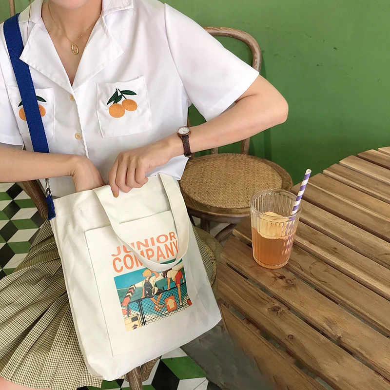 Title 2, Bolsa de Lona Feminina com Estampa de Desenho A...