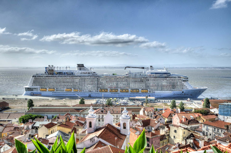 Anthem of the Seas docked in Lisbon, Portugal. 