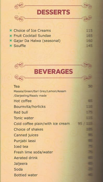 Mint Spice Route menu 