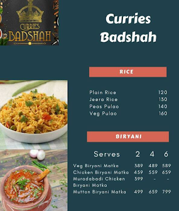 Curries Badshah menu 