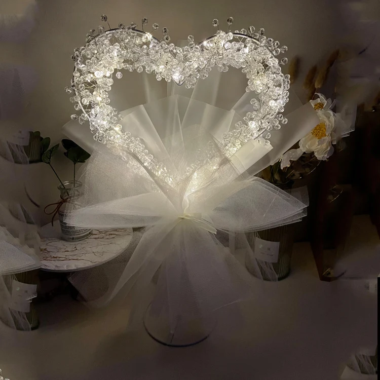 Valentijnsdag Liefde Kralenboeket DIY knutselpakket met gipskruid. Verrassingscadeau voor vriendinnen. Maak het zelf!