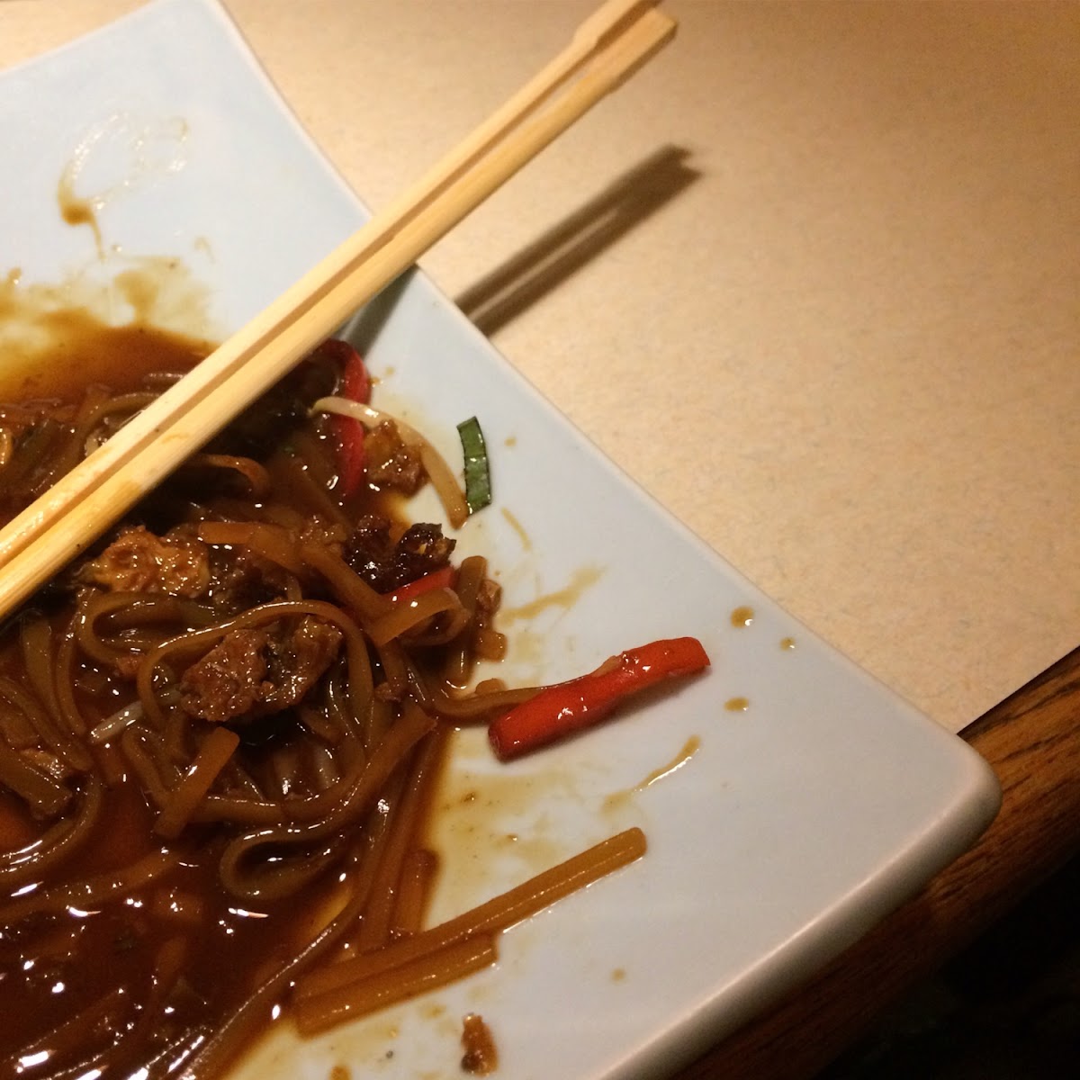 GF Drunken Noodles with beef. So good! Good size portion. Almost cleaned my plate!