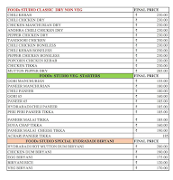 The Foods Studio menu 1