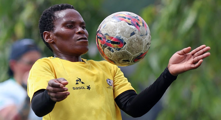 Noko Matlou during a Banyana Banyana training session at Turf Arena Sports Centre in Abuja, Nigeria, on Tuesday.