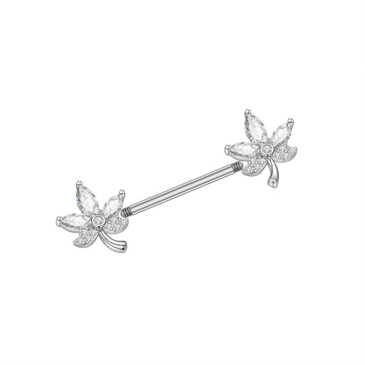 Title 8, Zircon Nipple Ring with Nail Adhesive, Piercing...