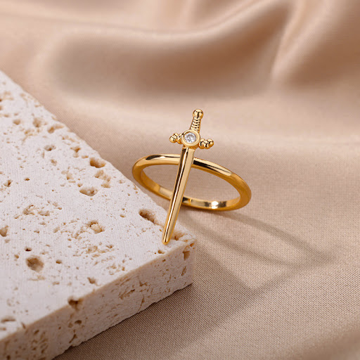Title 7, Cross Zircon Ring Female Hip Hop. Sparkling jew...