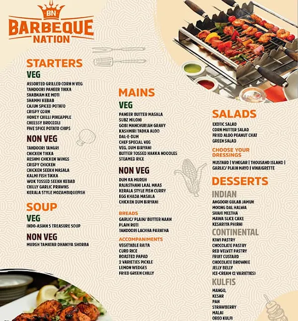 Barbeque Nation menu 