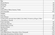 Cafe B60 menu 1