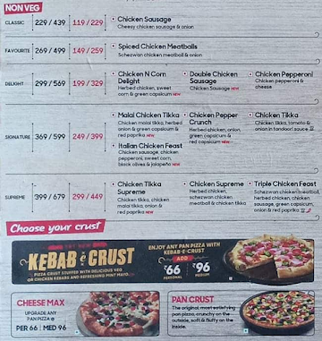 Pizza Hut menu 