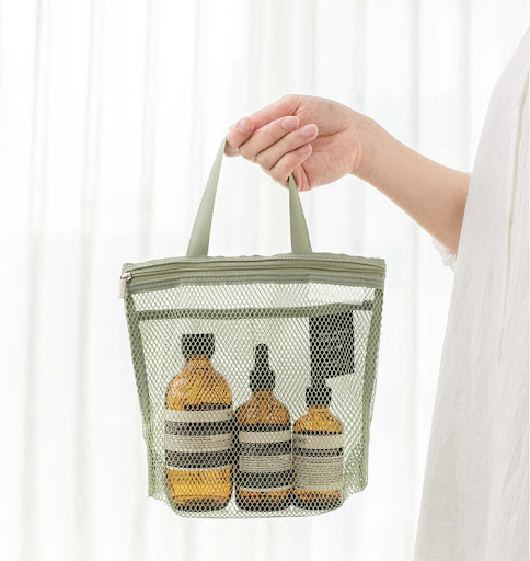 Title 12, New Portable Makeup Mesh Waterproof Bath Bag. P...