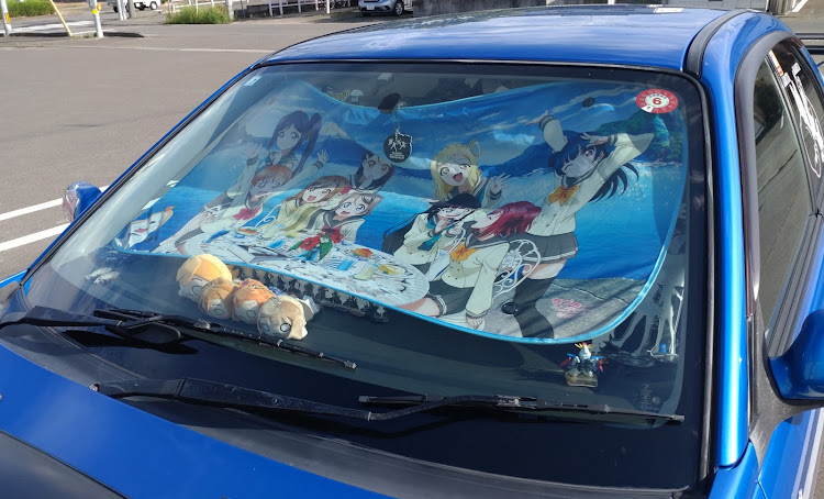 インプレッサ WRXのどんなサンシェードをお使いですか？・キモオタブルー・サンシェード・ラブライブサンシャイン・Aqoursに関するカスタム事例の投稿画像1枚目