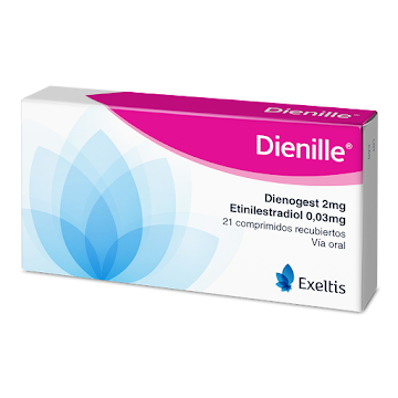 Dienille Dienogest + Etinilestradiol 2/0.03 mg Exeltis Caja x 21 Comprimidos  