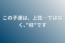 この子達は、上弦…ではなく､"柱"です