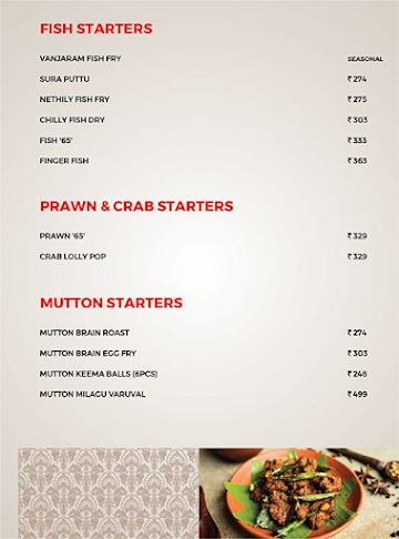 Anjappar menu 