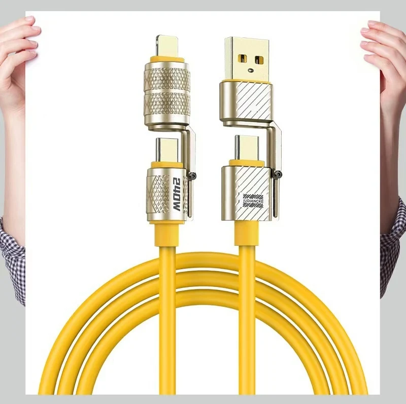 Title 2, 120W Zinc Alloy Fast Charging Four-in-One Cable...