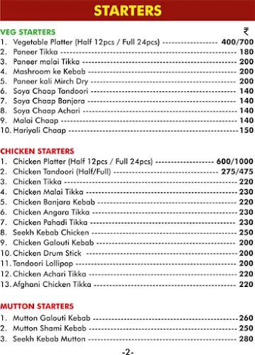 Lucknow Spice menu 