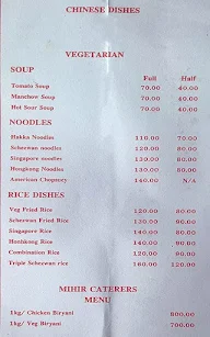 Mihir Fast Food menu 1