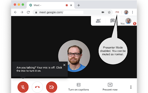 Google Meet Presenter Mode