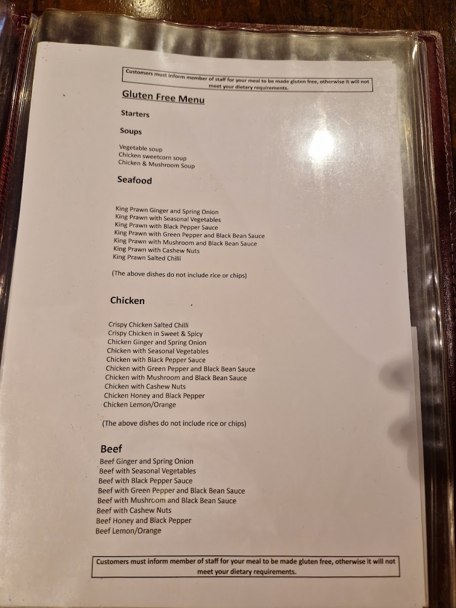 Midnight Haunt gluten-free menu